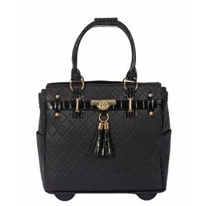JKM and Company LUXE Quilted Rolling Laptop Bag Briefcase Tote or Travel Bag